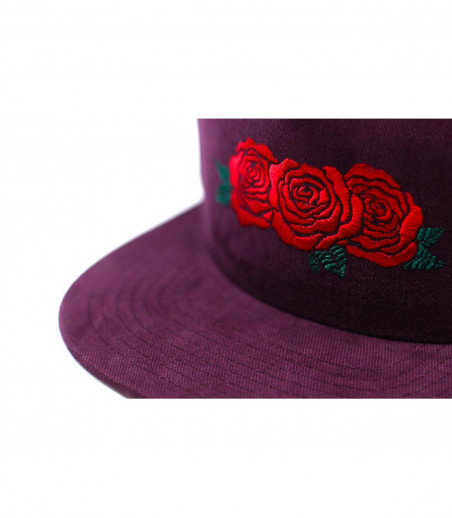 snapback granate Huf rosas